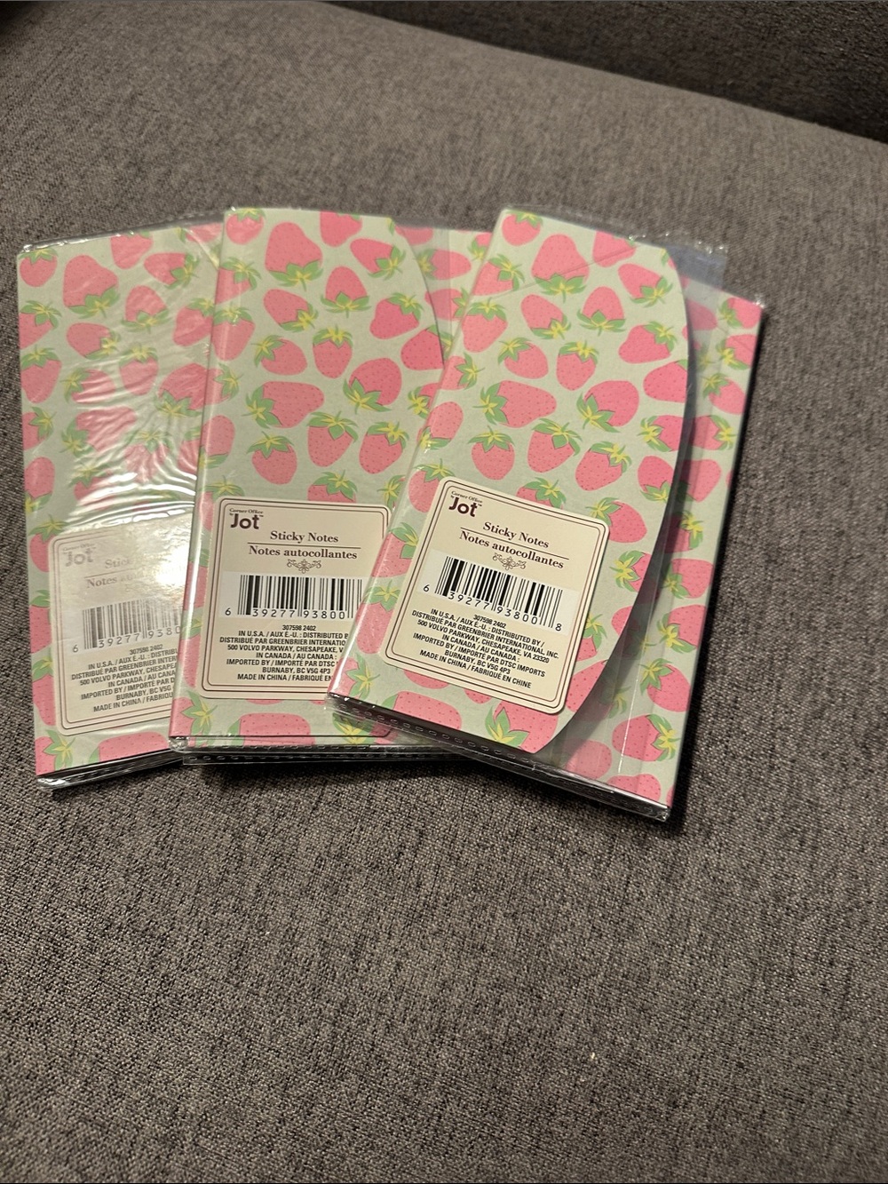 Jot Corner office Strawberry Pattern Sticky Notes - - Picture 6 of 6